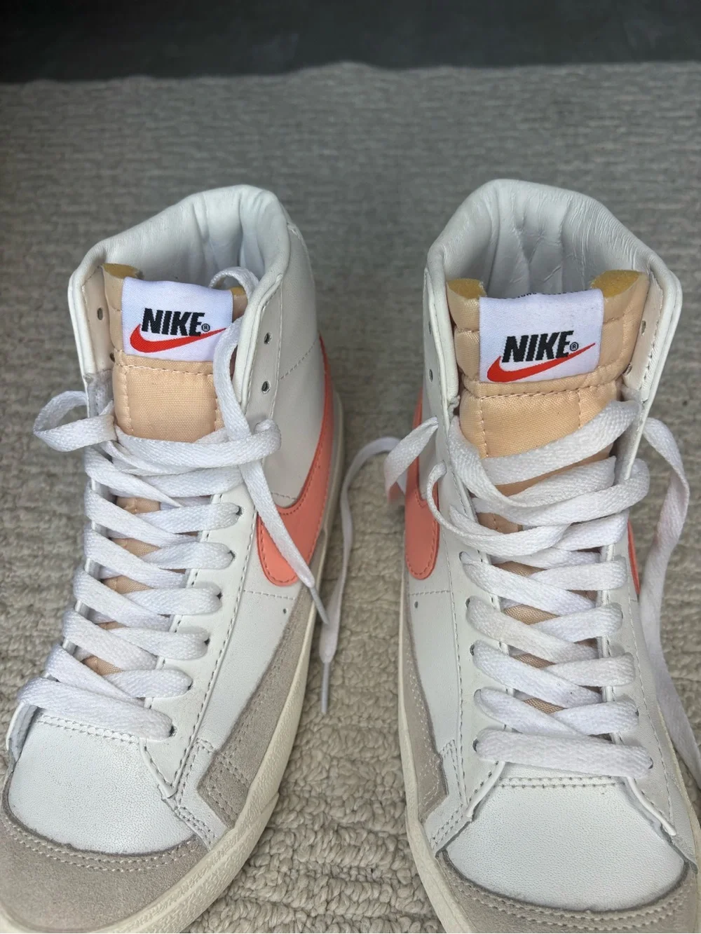 Nike Women’s High-Top Sneakers in Coral/White